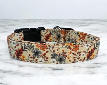 Classic Autumn Cotton Dog Collar - Comfortable, Durable, and Stylish - Sizes XS (teacup and Cat) through XXL (giant breeds)