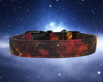 Dark Galaxy Cotton Dog Collar - Comfortable, Durable, and Stylish - Sizes XS (teacup and Cat) through XXL (giant breeds)