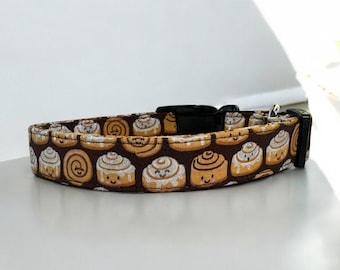 Cinnamon Roll Cotton Dog Collar - Comfortable, Durable, and Stylish - Sizes XS (teacup and Cat) through XXL (giant breeds)