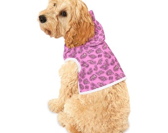 Sudadera con capucha para mascota con estampado de dinosaurio rosa / Sudadera con estampado de dinosaurio para perro y gato