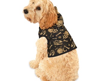 Sudadera con capucha para mascota con diseño de fósil de dinosaurio / Sudadera con capucha para mascota con temática de paleontología