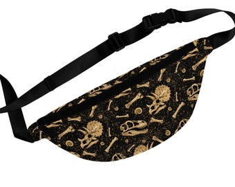 Riñonera con estampado fósil / Riñonera de paleontología / Riñonera de museo / STEM