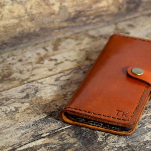 Samsung Galaxy Note 10 wallet case leather with card holder for men or women - brown
