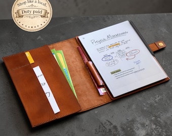 Leather case for reMarkable Paper Pro: Full Grain Vegetable Tanned Folio