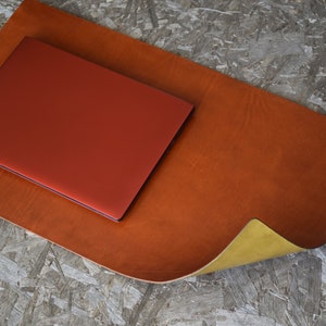 Double-Sided Leather Desk Pad: Vintage Full Grain Leather, Custom Size