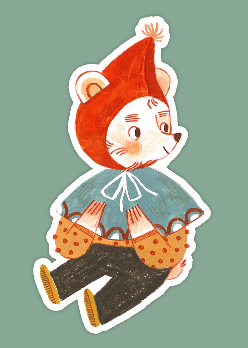 Hoodini Bear Die Cut Vinyl Sticker Etsy