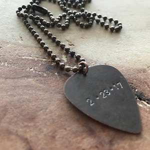 Guitar pick personalized ball chain necklace lyric necklace boyfriend necklace dad necklace teen boy gift guitarist gift mens necklace