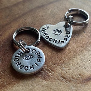 Microchipped pet id tag add on microchip tag tiny cat id tag tiny dog tag small pet id tag microchipped cat tag microchipped dog tag