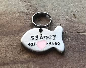 Cat id tag cat name tag pet id tag cat tag cute id pet tag custom pet tag fish name tag personalized pet tag pet id  tag personalized