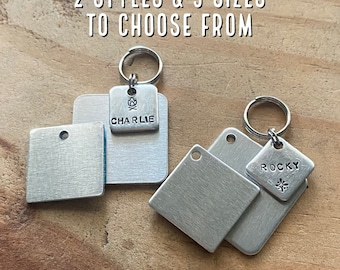 Hand Stamped Aluminum Pet ID Tag: Small Dog & Cat Tag