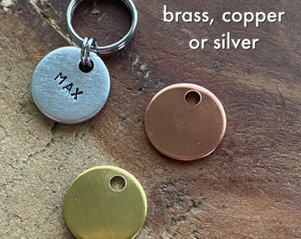 teeny tiny tag brass silver tiny pet id tag cat id tag small pet id tag tiny dog tag cat tag dog name tag small dog pet id tag copper