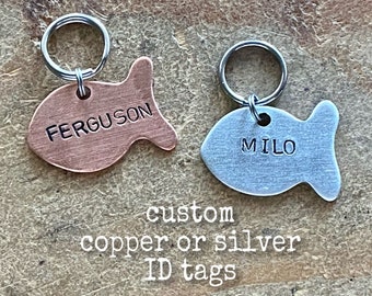 Cat id tag cat tag kitten collar tag pet name tag pet id tag cat jewelry custom pet tag personalized pet tag