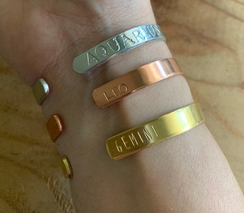 Zodiac Cuff Bracelet Horoscope Gifts Friend Birthday Gifts Etsy