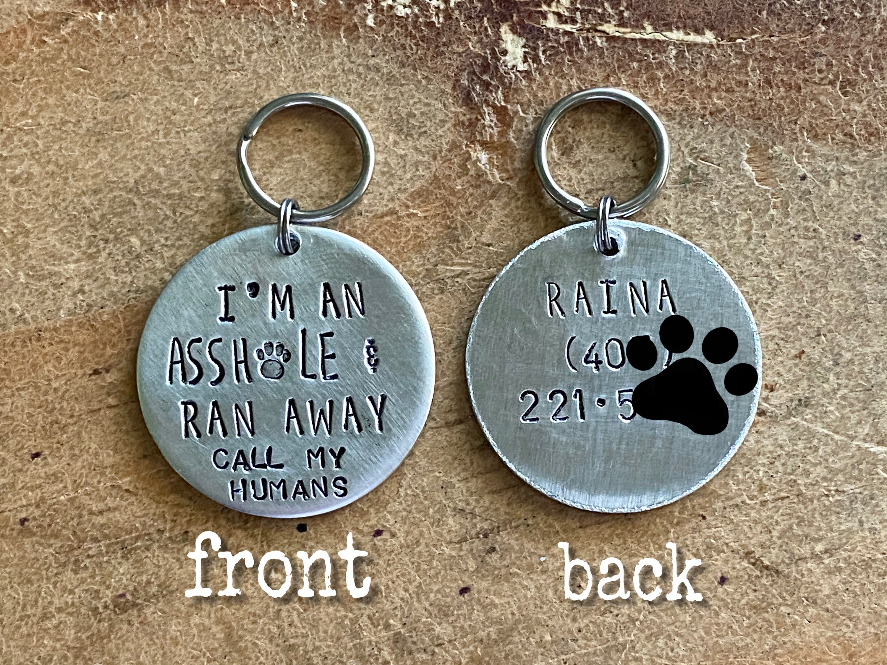 Funny Pet Id Tag Dog Tags for Dogs Personalized Funny Pet Tag Dog Name Tag  Pet Tags Custom Id Tags Funny Id Tag Small Pet Tag Mature Humor 