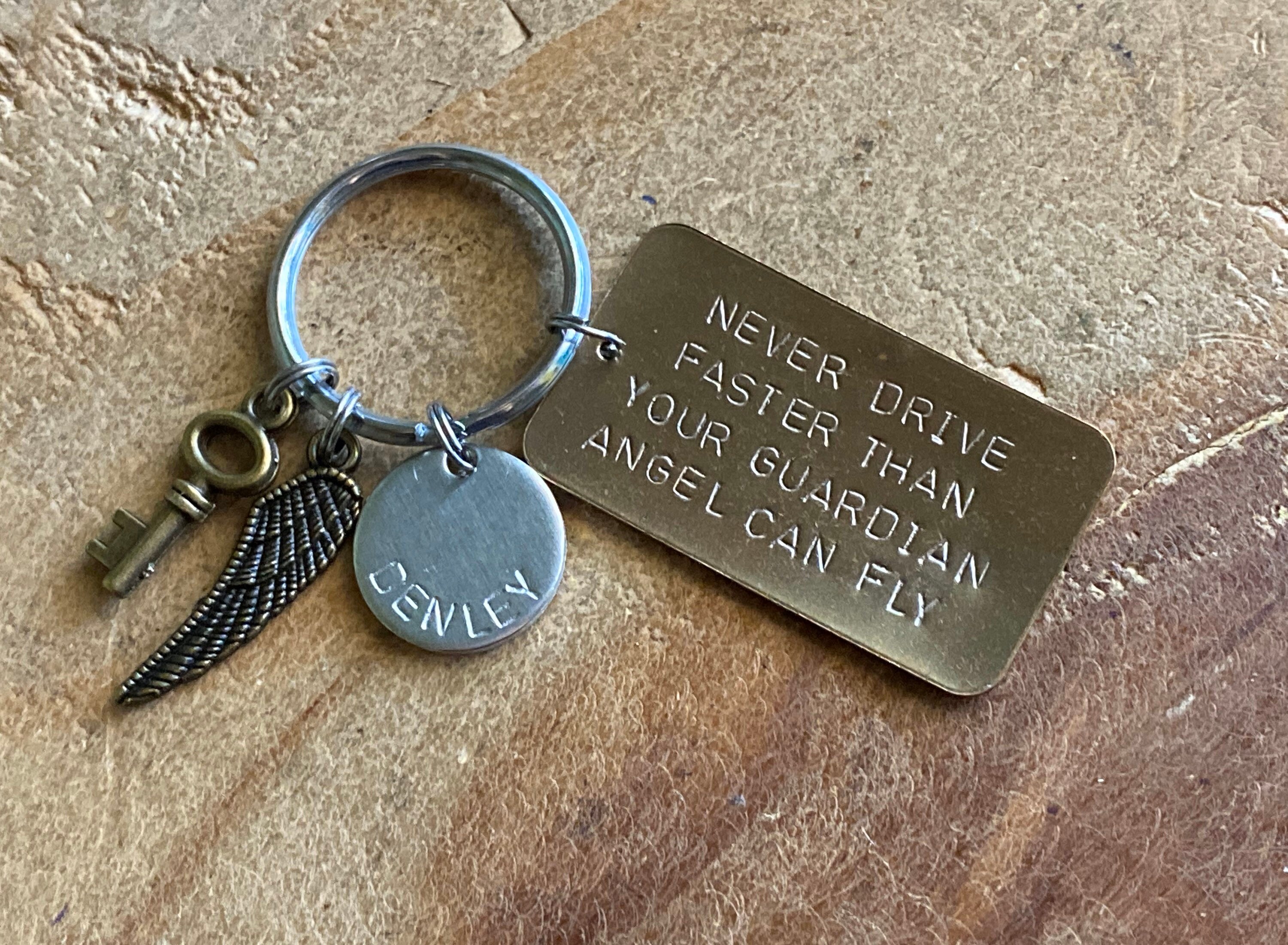 Drive Safe Keychain Guardian Angel Gift 