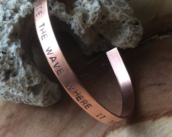 Copper cuff custom word bracelet custom quote jewelry music lyric jewelry personalized cuff bracelet custom silver bracelet word bracelet