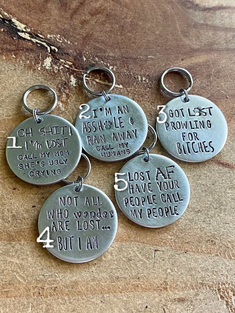 Funny Pet Id Tag Dog Tags for Dogs Personalized Funny Pet Tag Etsy