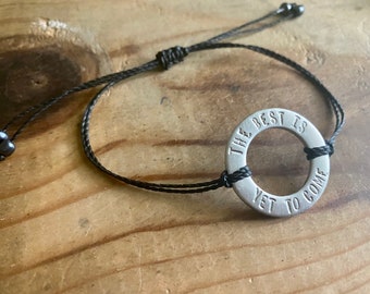 Washer bracelet personalized waterproof custom washer bracelet positive affirmations inspirational word bracelet encouragement gift