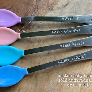 Personalized Baby Spoon: Hand Stamped, Unique Baby Shower Gift