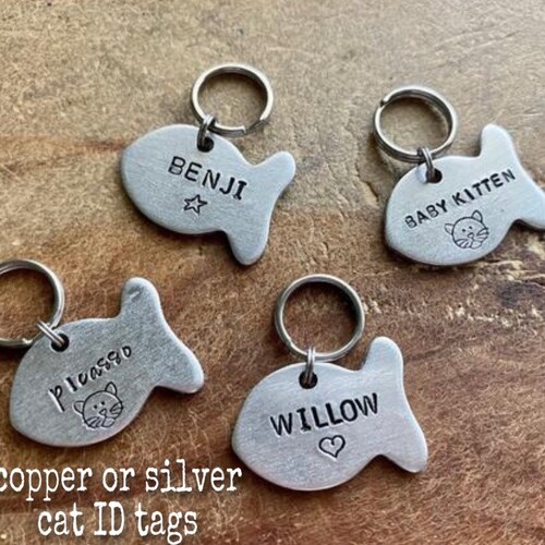 Personalized Cat Tag Small Cat Tag Cat ID Tag Engraved Etsy