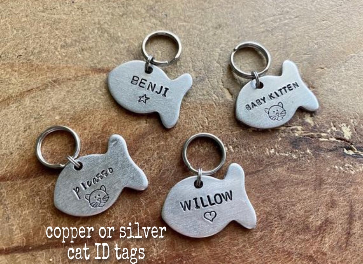 Cat name tags etsy Clearance