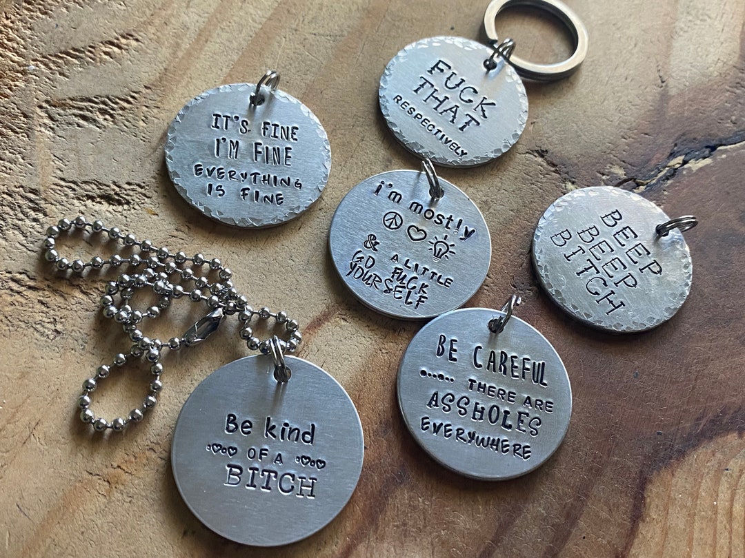 Funny Aluminum Keychain: Snarky Curse Word Charm - Etsy