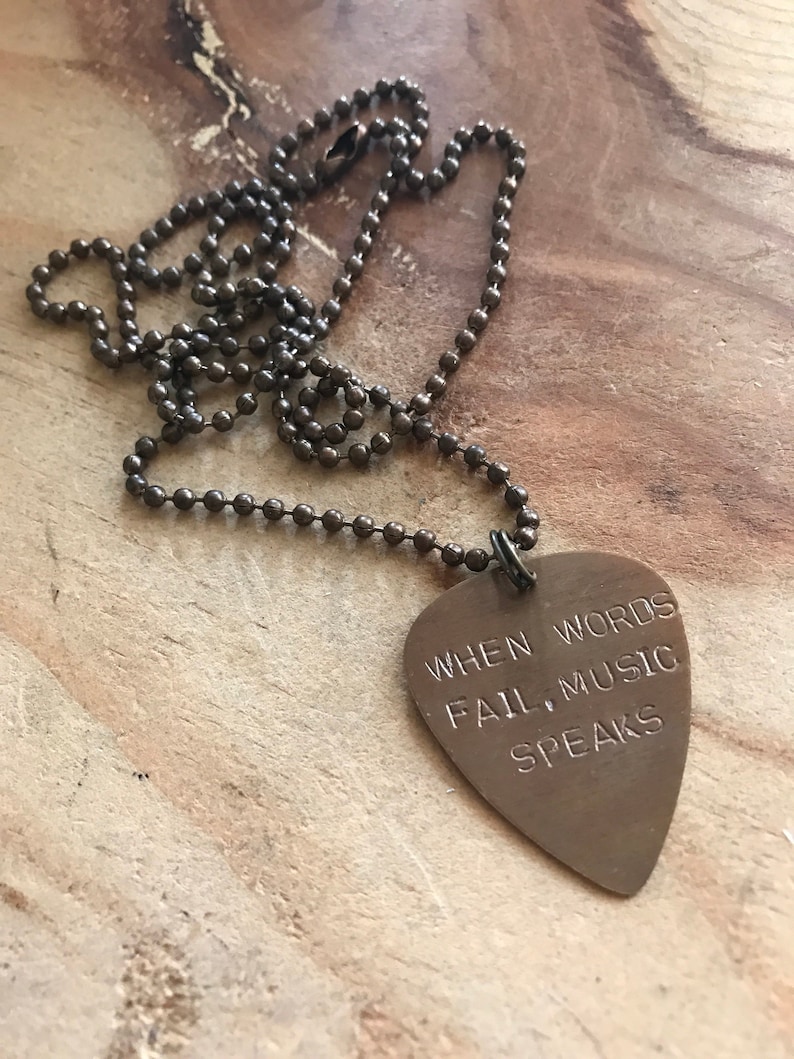 Mens Necklace Personalized Custom Guitar Pick Necklace Guitar Etsy
