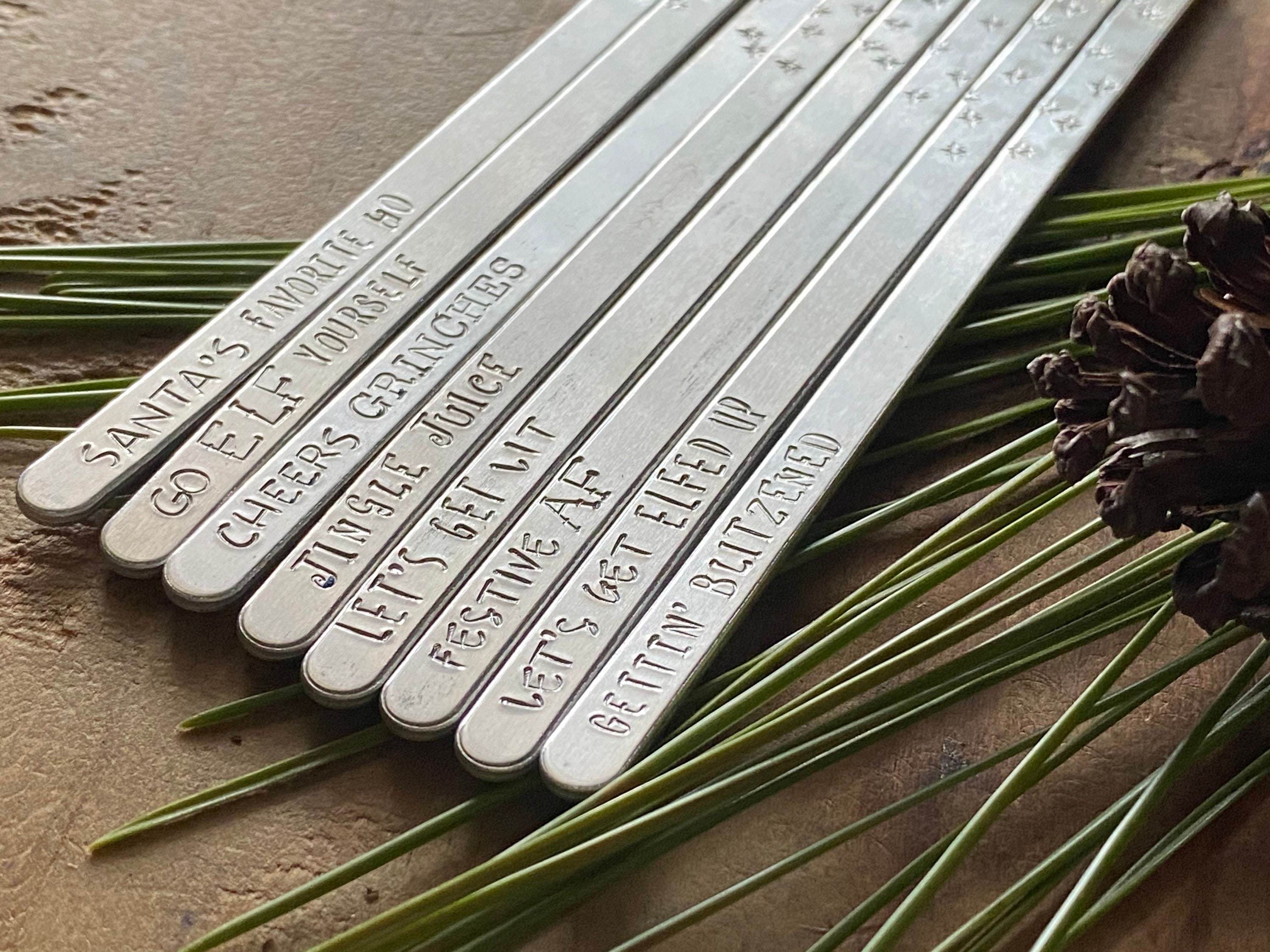 Custom Name Stainless Steel Drink Stirrers Personalized Metal Swizzle Stir  Sticks Birthday Cocktail Accessories Anniversary Party, New FONT 