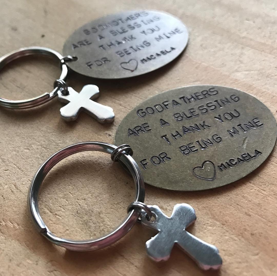 Custom Godparent gift personalized Godparent keychain