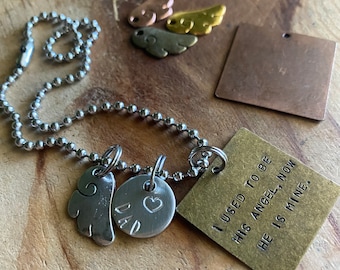 Personalized Memorial Car Charm: Angel Wing, Custom Name, Sympathy Gift