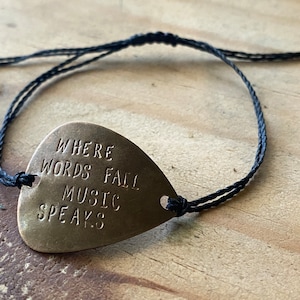 guitar pick bracelet string bracelet stackable bracelet custom bracelet minimalist bracelet music lover gift guitar pick personalized