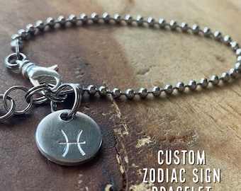 zodiac sign charm bracelet dainty horoscope sign bracelet silver layering bracelet horoscope birthday gift minimalist birthday jewelry