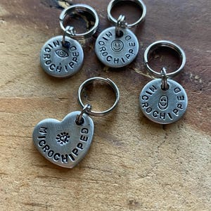 Vaccinated Add On Dog Tag, Rabies Tiny Tag, Dog Collar, Pet Tag, Pet ID Tag, Pet Accessories, Engraved Tag, Cat Tag, Cat Collar Tag, 10mm