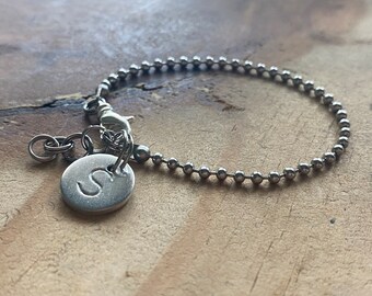 Letter charm bracelet dainty initial bracelet silver layering bracelet custom stackable bracelet silver initial bracelet minimalist bracelet