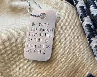 Hiking Bag Tag: Engraved Aluminum Backpack Charm, Nature Lover Gift