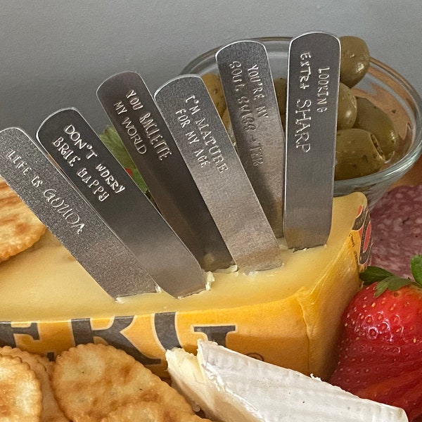 Charcuterie accessories cheese picks cheese labels cheese markers housewarming gift hostess gifts under 20 cheese board labels cheese tags