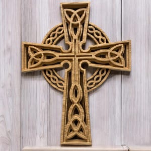 Celtic Cross Handmade Scrollsaw Wall Hanging: An Irish Symbol of Eternity and Infinite Love for Home Decor or Gift-Giving