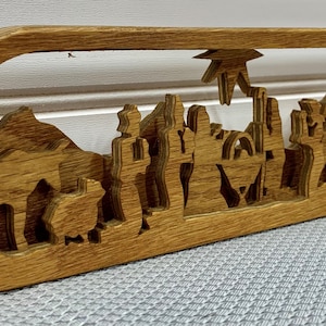 3-D Scrollsaw Nativity. This handmade layered nativity scene makes a wonderful gift or for display in your home at Christmas or all year.