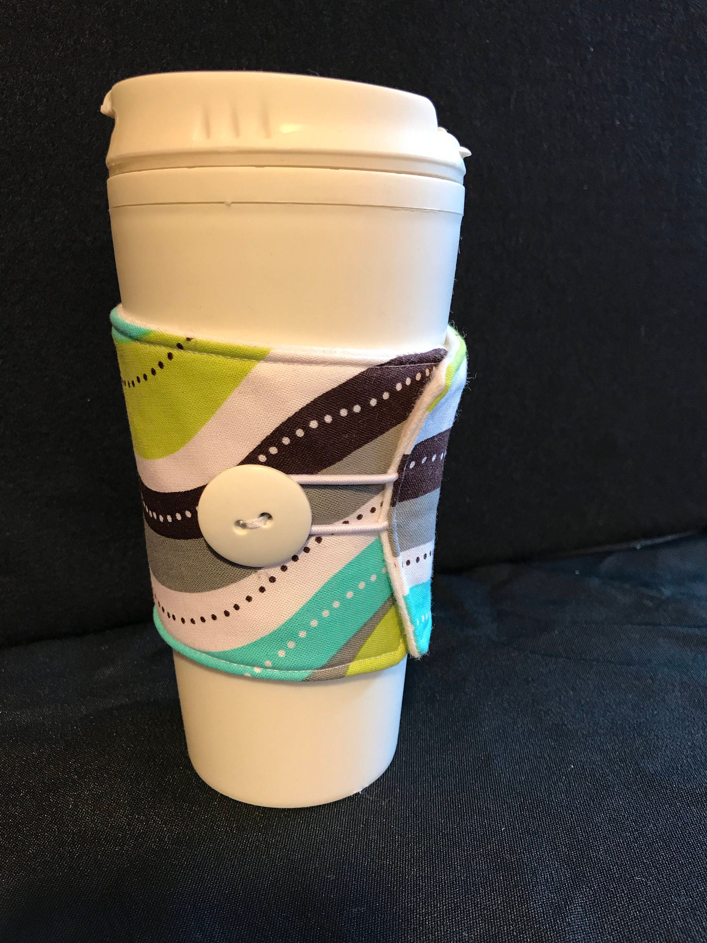 Fabric Cup Cozy Coffee Mug Sleeve Sewn Reuseable Wrap Etsy