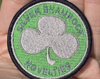 ハロウィンIII シルバーシャムロック刺繍パッチ