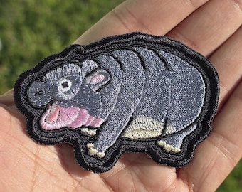 Moo Deng Pygmy Hippo Embroidered Patch