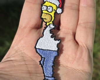 クリスマス ホーマー ブッシュ 刺繍パッチ