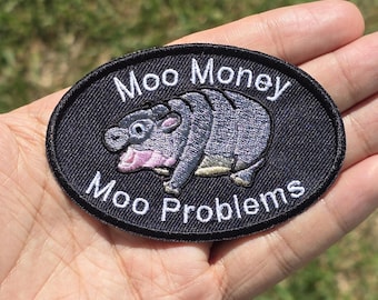 Moo Deng ピグミーカバ刺繍パッチ