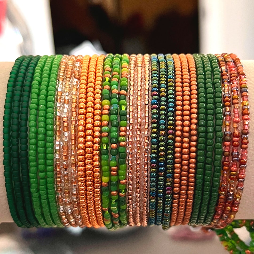 Luxurious Green Copper Stackable SINGLE or SET Stretch Dainty