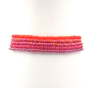 Shades of Red SINGLE or SET Stackable Stretch Seed Bead image 4