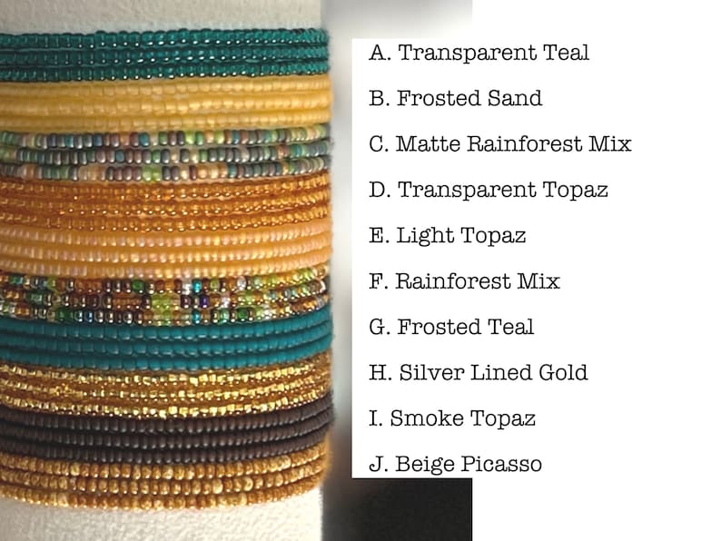 Rainforest Shades SINGLE or SET Stackable Stretch Seed Bead image 6