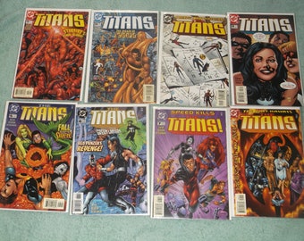 dc comics-the titans-lot of 8-1990-fair