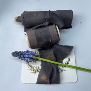 DEVORE ruban habotai en soie teint à la main//teinte végétale//teinte écologique//ruban de mariage//ruban bouquet//ruban à coiffer//accessoire photo//ruban cadeau