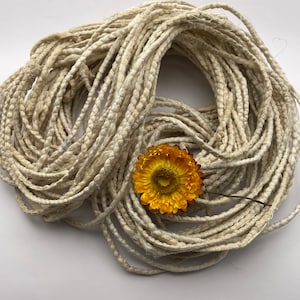 IVORY plant-dyed recycled sari silk cord//hand-dyed//crafting//cream//natural