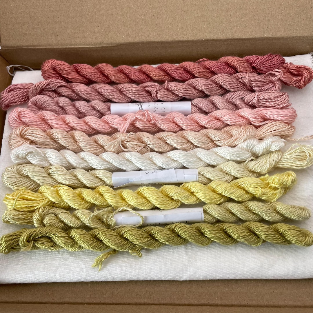 MULBERRY SILK Set 1/ Embroidery Thread Collection / Naturally Dyed Threads - Etsy